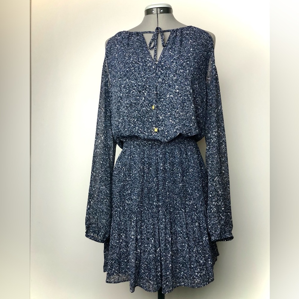 Michael Kors Women’s Blouson Cold Shoulder Long Sleeve Dress Size Small